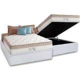 Cama Box Baú Casal: Colchão Molas Ensacadas D Angelis Anjos Superlastic King Best + Base Crc Courano White (138x188)