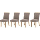 Kit 4 Cadeiras Sala Jantar Vita 4 Un Nature/suede Light Bege - Henn