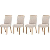 Kit 4 Cadeiras Sala Jantar Malu 4 Un Nature/linho - Henn