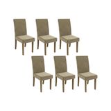 Cadeira De Cozinha 2cad131fr Kit 6 Un Freijo/suede Deluxe Bege - Kappesberg