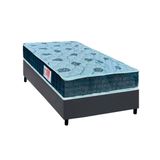 Cama Box Solteiro: Colchão Espuma D45 Orthoflex Comfortpedic + Base Crc Courano Gray (88x188)