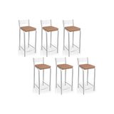 Banqueta De Cozinha Gênova B705 Kit 6 Un Cromada/capuccino - Kappesberg