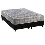 Cama Box Queen: Colchão Molas Ensacadas D Angelis Anjos Royal + Base Crc Suede Black (158x198)