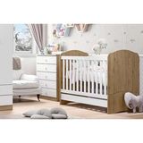 Quarto De Bebê Completo Bala De Menta 2 Peças (1 Cômoda + 1 Berço) Qi95 Rústico/branco - Henn
