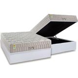 Cama Box Baú Casal: Colchão Molas Ensacadas D Angelis Anjos King Best New + Base Crc Courano White (138x188)