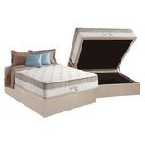 Cama Box Baú Casal: Colchão Molas Ensacadas D Angelis Anjos King Best Clean + Base Crc Suede Clean (138x188)