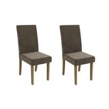 Cadeira De Cozinha 2cad131 Kit 2 Un Canela/suede Marrom - Kappesberg