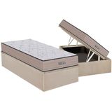 Cama Box Baú Solteiro: Colchão Espuma D33 Orthoflex Milão Black + Base Crc Suede Clean (88x188)