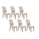 Cadeira De Cozinha Imperatriz Kit 6 Un Capuccino/suede Creme - Rufato