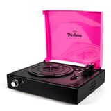 Vitrola Toca Discos Treasure - Pink/Black com software de gravação para MP3