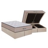 Cama Box Baú Queen: Colchão Espuma D33 Orthoflex Milão + Base Crc Suede Clean (158x198)