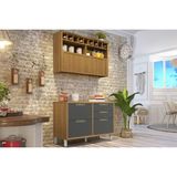 Cozinha Modulada Completa Imperatriz 2 Peças (1aéreo+1balcão) C2p30 Freijo/grafite - Nesher
