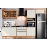 Cozinha Modulada Completa Versalis 6 Peças (2aéreos+2balcões+1paneleiro+1complemento) C6p162 Freijo/cinza Argila - Herval