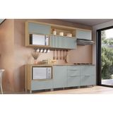 Cozinha Modulada Completa Marquesa 6 Peças (3aéreos+3balcões) C6p42 Nature/verde - Nesher