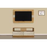 Home P/ Tv Até 50 Pol Pa2913/r1479 C/ 2 Gavetas 136x88cm Natural/palha - Tecno Mobili