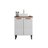 Balcão P/ Banheiro Natura 8004 C/ Cuba E 2 Portas Branco - Bertolini