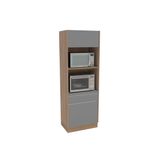 Paneleiro De Cozinha Modulado Campanele C/ 2 Portas 2 Nichos P/ Forno E 1 Gaveta 72cm Castanho/cinza - Politorno