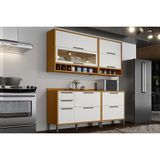 Cozinha Modulada Completa Syrah 4 Peças (2aéreos+2balcões) C4p04 Amendoa/branco - Ronipa