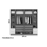 Modulado De Quarto Irlanda 4 Peças (2 Armários + 2 Complementos) Qcm165 Amendola/branco - Demóbile