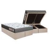 Conjunto Box Baú Queen: Colchão Espuma Orthoflex D33 Comfortpedic Line Black + Base Crc Suede Clean (158x198)