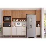Cozinha Modulada Completa Divina 5 Peças (2aéreos+1balcão+1paneleiro+1torrequente) C5p185 Freijo/off White - Mgm