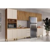 Cozinha Modulada Completa Sauvignon 6 Peças (3aéreos+2balcões+1torrequente) C6p92 Amendoa/off White - Ronipa