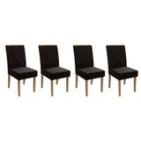 Cadeira De Cozinha 2cad149fr Kit 4 Un Freijo Assento/encosto Preto - Kappesberg