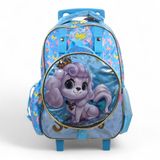 Mochila Infantil Rodinha Lancheira Presa Fuseco Pet Azul