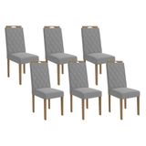 Cadeira Sala De Jantar 2cad152ea Kit 6 Un Eucalipto/linho Cinza A056 - Kappesberg