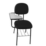Kit 50 Cadeiras Universitária Secretária Com Porta Livros Preto