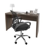 Kit 2 Peças Com Escrivaninha 127cm Me4135 E Cadeira Diretor Tela Mesh Tok 3310 Espresso Móveis Rústico