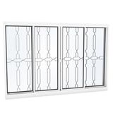 Janela de Correr Aço 4 Folhas com Grade Mosaico Lucasa Facilità 100cmx150cm Branco