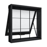 Janela De Aço Maxim-ar Com Grade Quadrada 60x80cm Aço Pronto Riobras