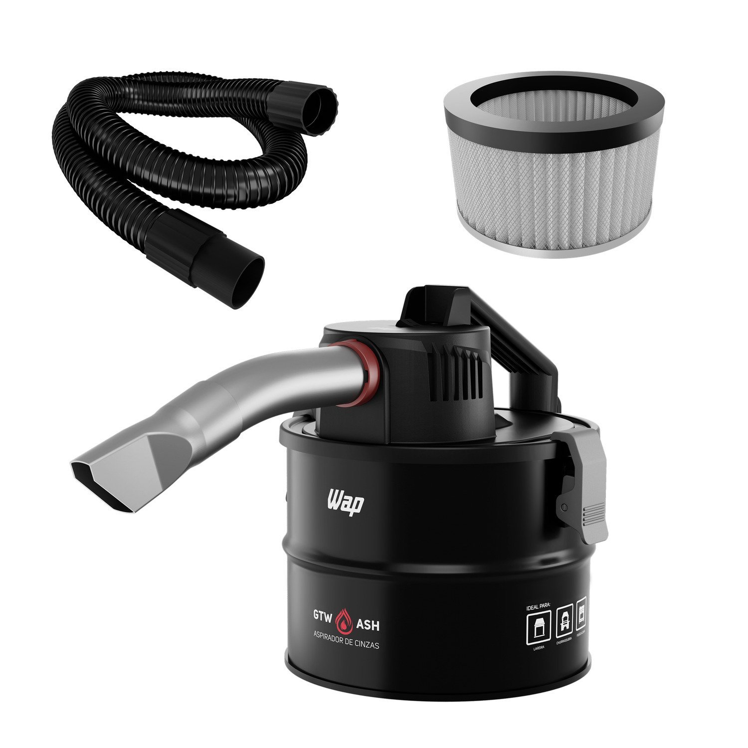 Aspirador De Cinzas Wap Gtw Ash Potência De 1400w Filtro Hepa Sugador De Pó Churrasqueira 220v