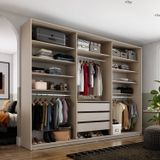 Closet Casal 100% Mdf Bp 237cm 3 Gavetas Monreale Bege