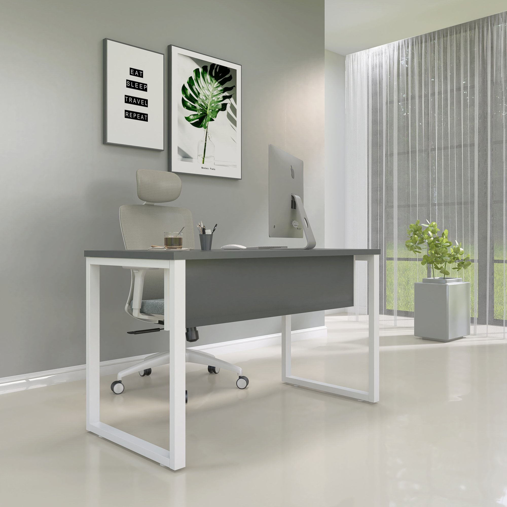 Mesa Madeira 1200x600mm M120/60p25tub Grafito/branco