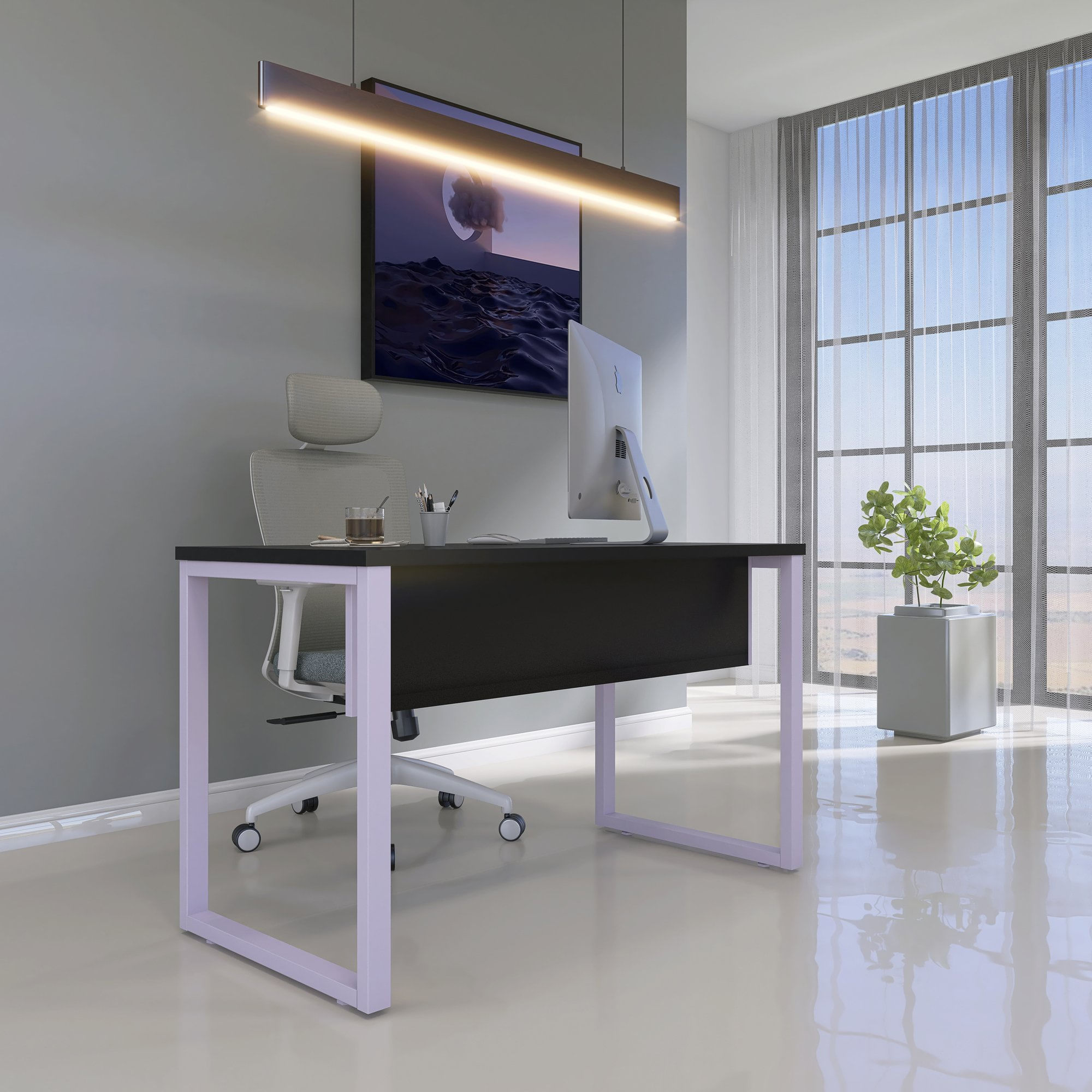 Mesa Madeira 1200x600mm M120/60p25tub Preto/lilaz