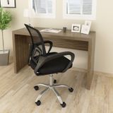 Kit 2 Peças Com Escrivaninha 127cm Me4135 E Cadeira Diretor Tela Mesh Tok 3310 Espresso Móveis Nogal
