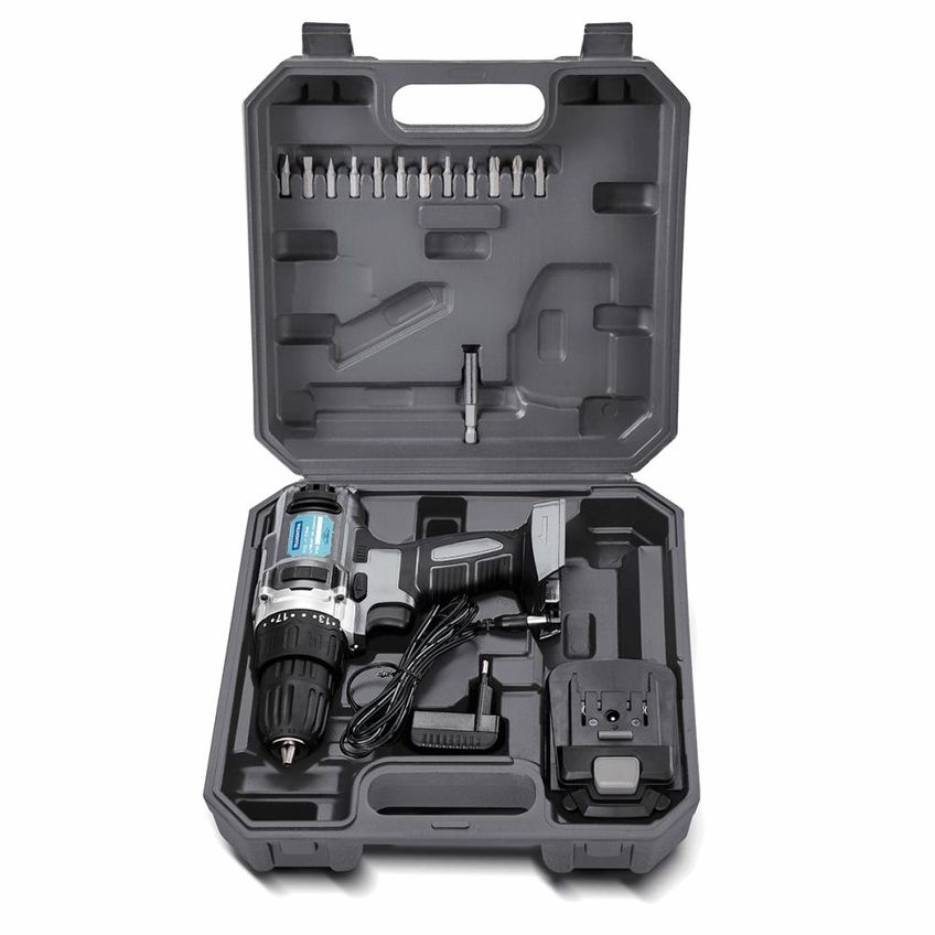 Parafusadeira E Furadeira Tramontina 12v À Bateria 16 Peças Com Maleta Carregador Bivolt 42383016 - imagem 5