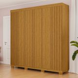 Guarda-roupa Casal 230,10cm 6 Portas Ripado 6 Gavetas 100% Mdf Magnólia Espresso Móveis Cinamomo