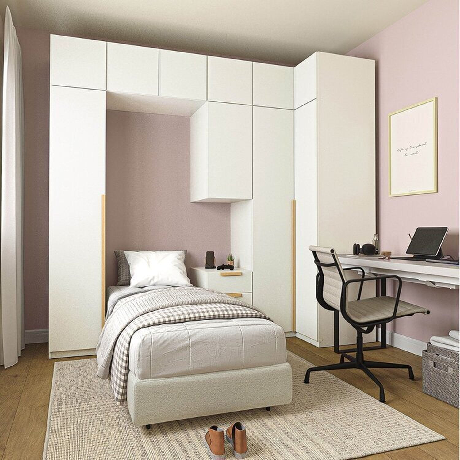 Guarda-roupa Modulado De Canto 8 Peças 10 Portas Jade Cabecasa Madeiraoriginals Branco Fosco