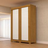 Guarda-roupa Solteiro 140cm 2 Portas De Correr 100% Mdf Cinerária Espresso Móveis Cinamomo/off White