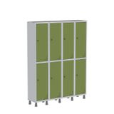 Roupeiro Aco Light 4v 08 Portas Gr304/8pri Cinza/verde