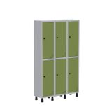 Roupeiro Aco Light 3v 06 Portas Gr303/6pri Cinza/verde