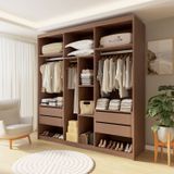 Closet Casal Sem Portas 4 Gavetas Miami Cacau