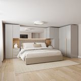 Guarda-roupa Modulado 7 Peças 7 Portas 2 Mesa Cabeceira Jade Cabecasa Madeiramadeira Cinza Urbano