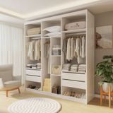Closet Casal Sem Portas 4 Gavetas Miami Branco