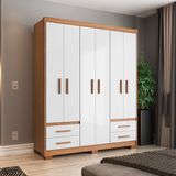 Guarda-roupa Casal 6 Portas 4 Gavetas Primacy Freijó Wood/off-white