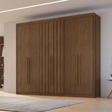 Guarda-roupa Casal 6 Portas Com 2 Portas Ripadas 6 Gavetas Cacau