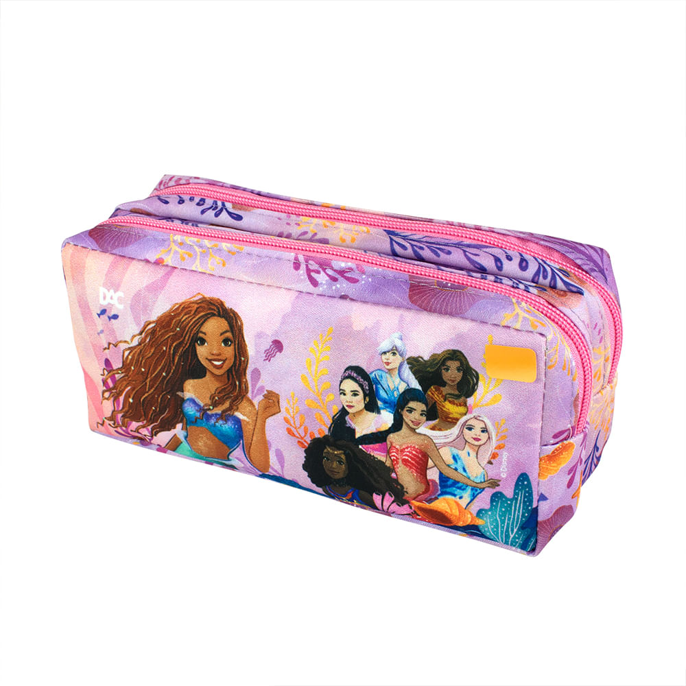Estojo Escolar Duplo Dac Em Tecido Estampado Ariel